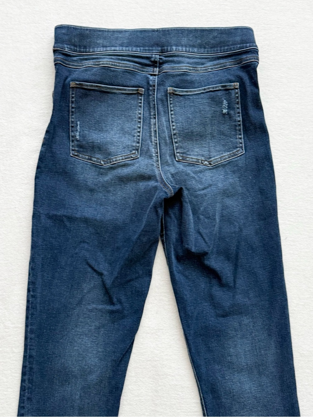 Spanx High Rise Pull On Distressed Ankle Skinny Jeans Raw Hem Size M - Picture 5 of 8